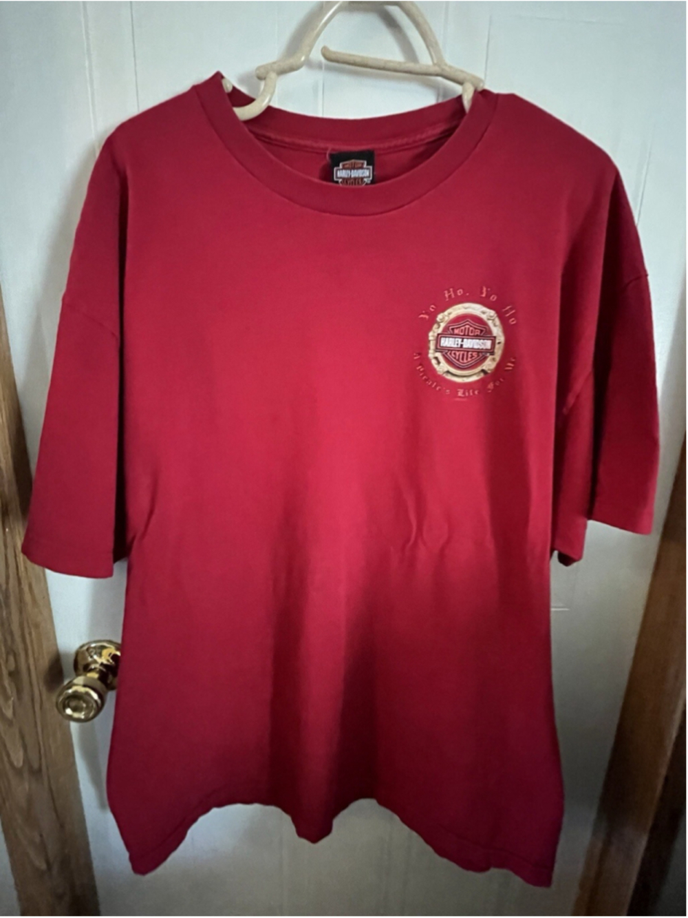 Harley Davidson T Shirt Men's 2xl Red Pirate Biker Double Sided Adult see photos